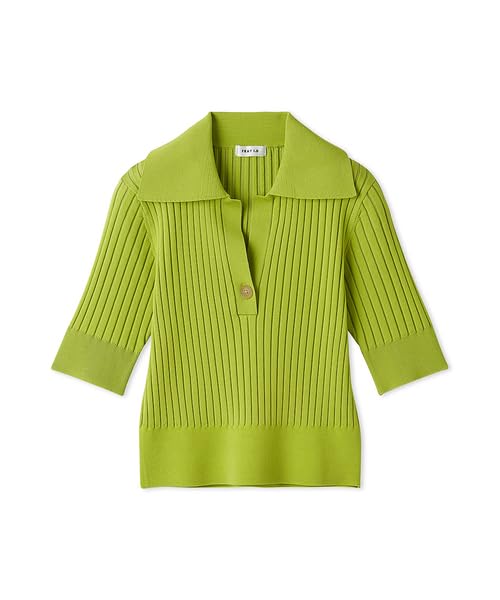 FRAY I.D. Women's Open Collar Polo Knit FWNT251097 GRN