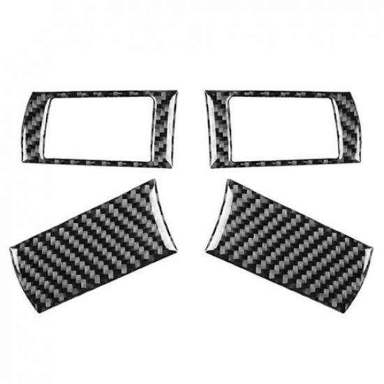 4 Pcs Carbon Fiber Steering Wheel Button Cover Trim For Dodge Challenger 2008-10