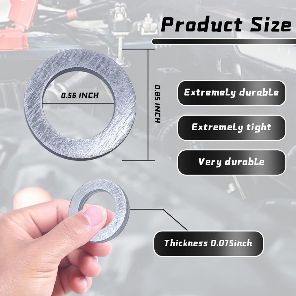 20 PCS Oil Drain Plug Gasket Washer Crush Seal Silver – 14mm Replacement for Honda - OEM 94109-14000 Fits Most Popular Models 1973-2022
