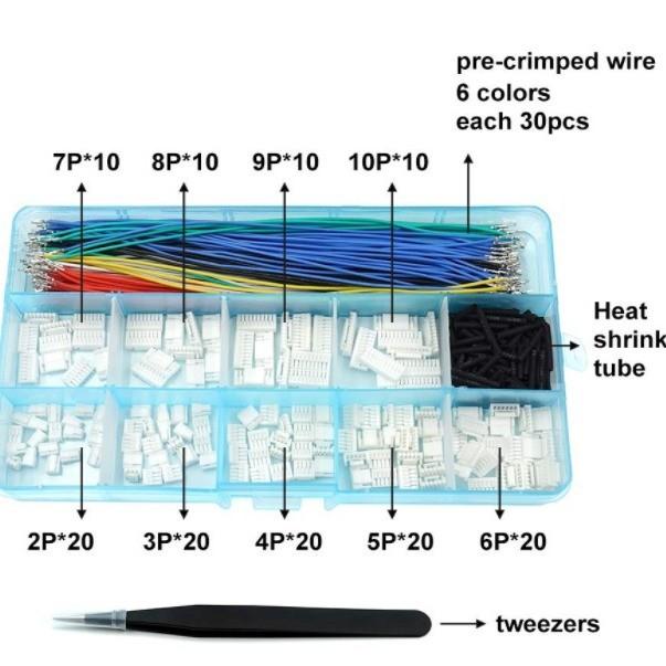 

2.54mm Connector Socket JST-XH Kit with Pre-Crimpe Connector Socket Kit Pre-Crimped Cable Shell Cable Plug and Socket Connector