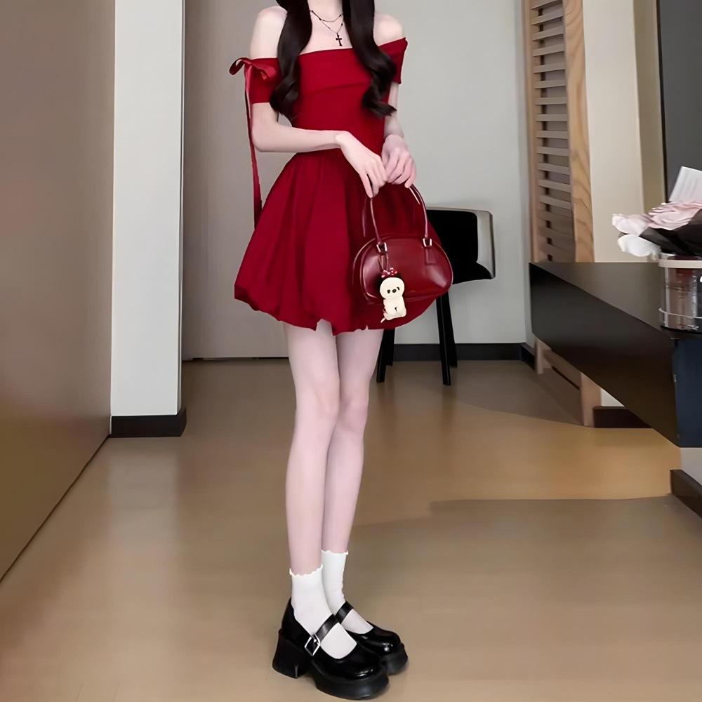 

Сладкое платье в балетном стиле, женское летнее микро-кэжуал, с тонкой талией, юбка-бутон, короткая юбка XL- (Recommended 110-60kg)