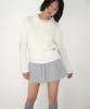 Ronron Pocket Collared Knit Short Sleeve Cardigan Ivory