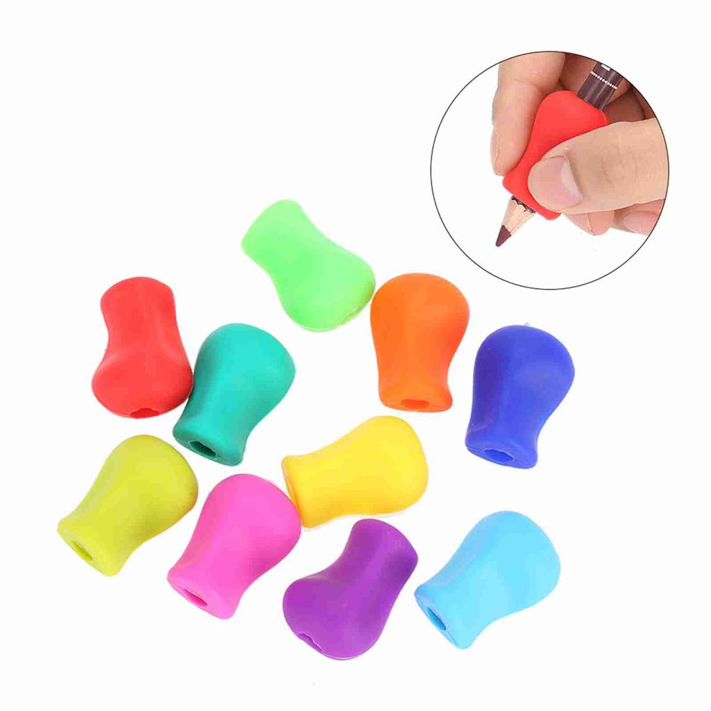10pcs Silicone Pencil Writing Holder Ergonomic Pen Writing Aid Tool for Children Students