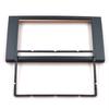 Car Radio Fascia Trim Panel, Double DIN Installation Frame with Black Plastic Surround and Inner Mounting Frame for Center Console Replacement