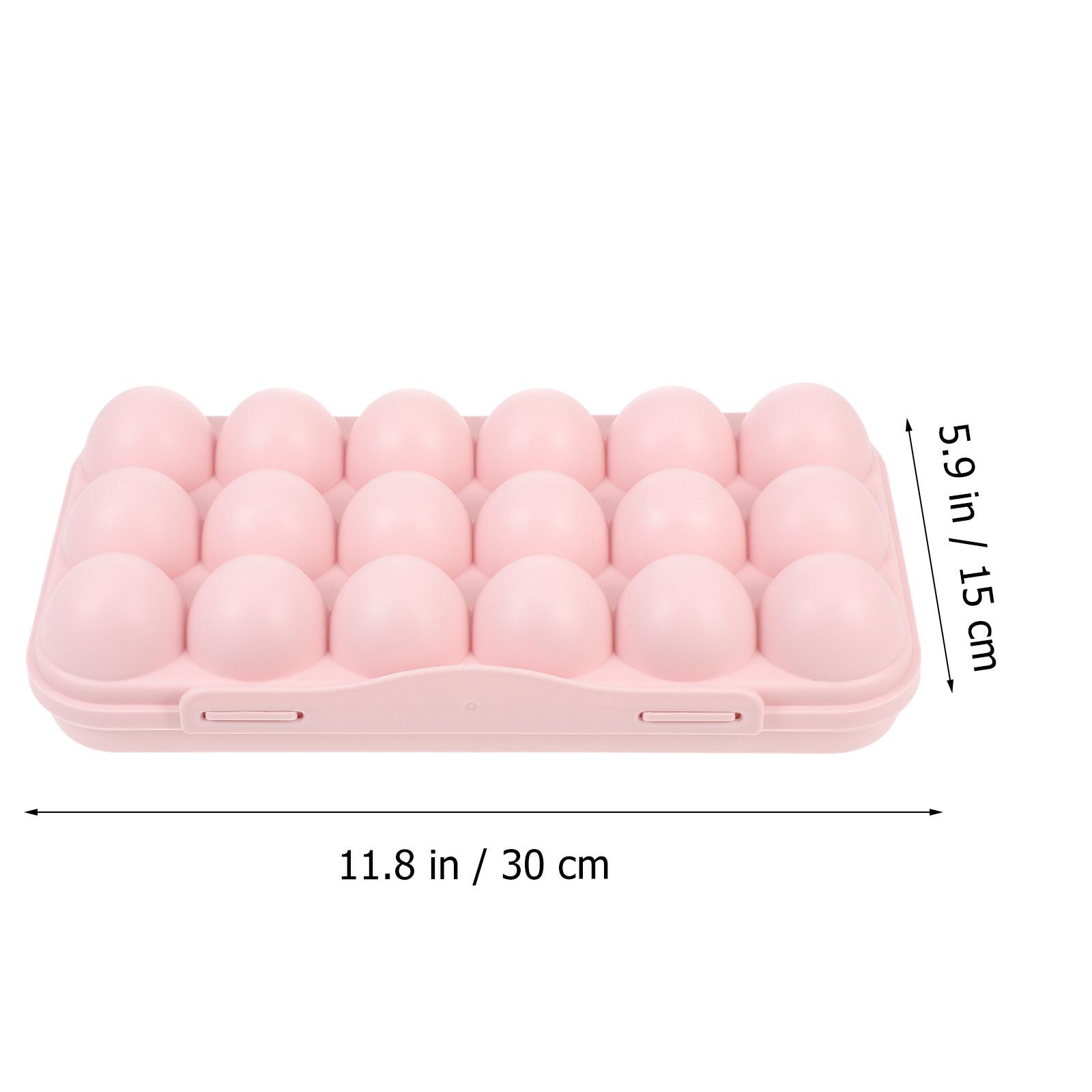 Egg Container Plastic Holder Refrigerator Storage Box with Cover Grid Design Airtight Plastic Egg Organizer Colorful розовый