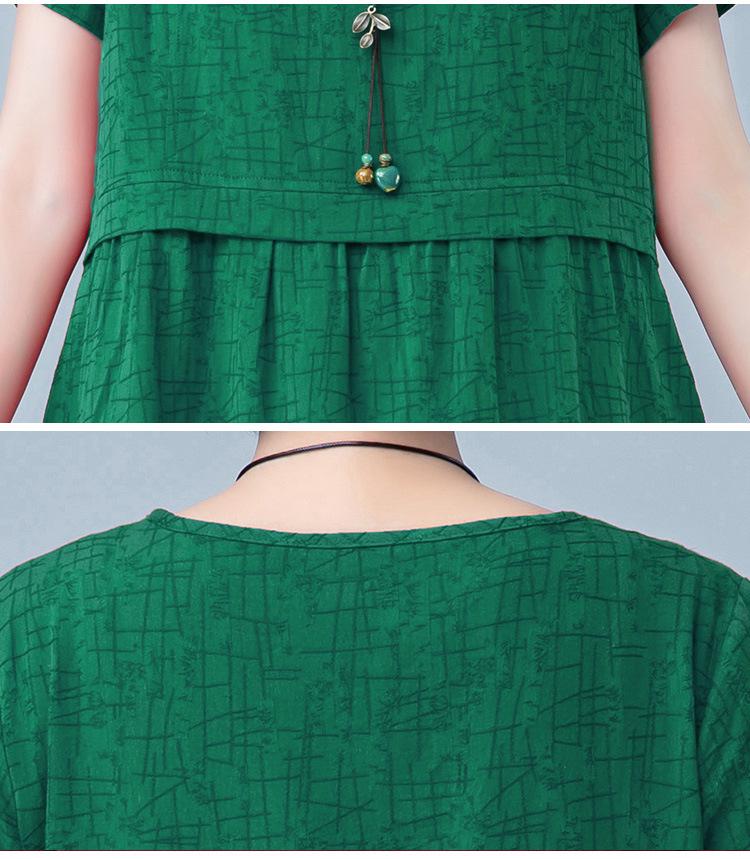 2025 Women's Summer Slimming Plus-Size Loose Fit Straight Dress for Middle-Aged Women