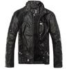 Fashion Men Jackets Winter PU Leather Jacket  Slim Style Motor Handsome Coats Pocket