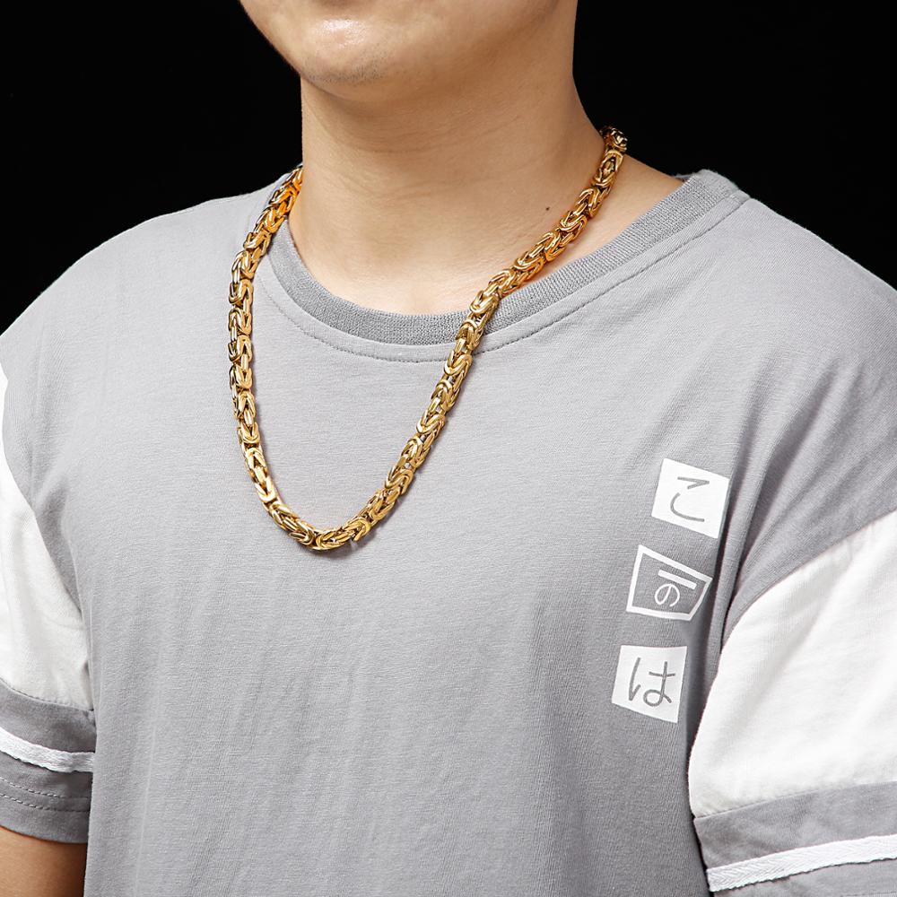 Kalen Cadena de Acero Inoxidable de 8 mm de Ancho, 60 cm, Collar Hip Hop para Hombre, Joyería, Regalo