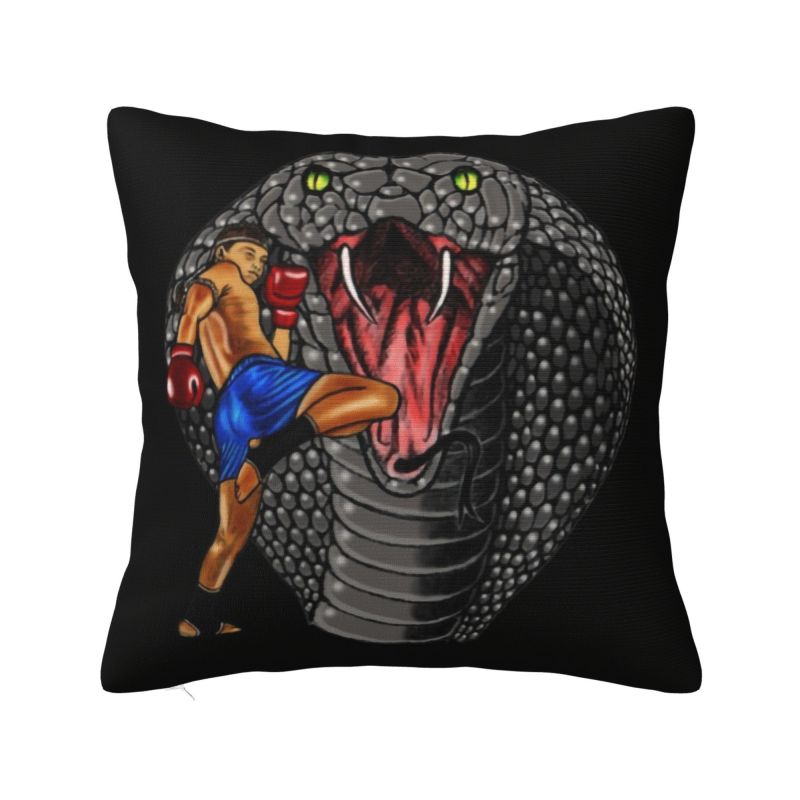 Muay Thai Pillow Case Bedroom Decoration Luxury Thailand Fighter Kickboxing Martial Cushion Decoration Salon Square Pillowcase