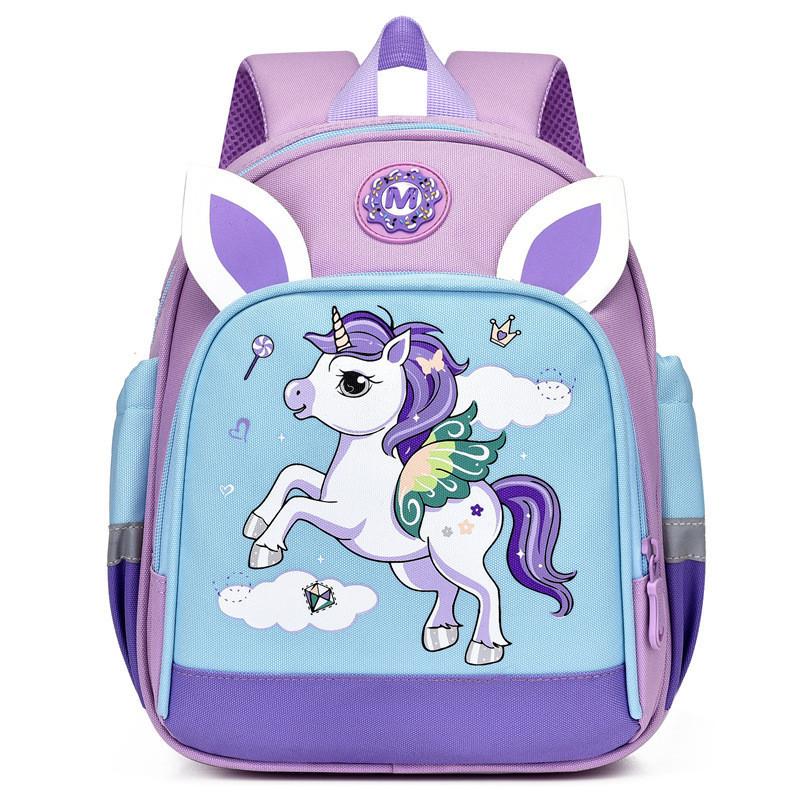 Adorable Cartoon Nylon Backpack For Kids Unisex Lightweight And Trendy Design