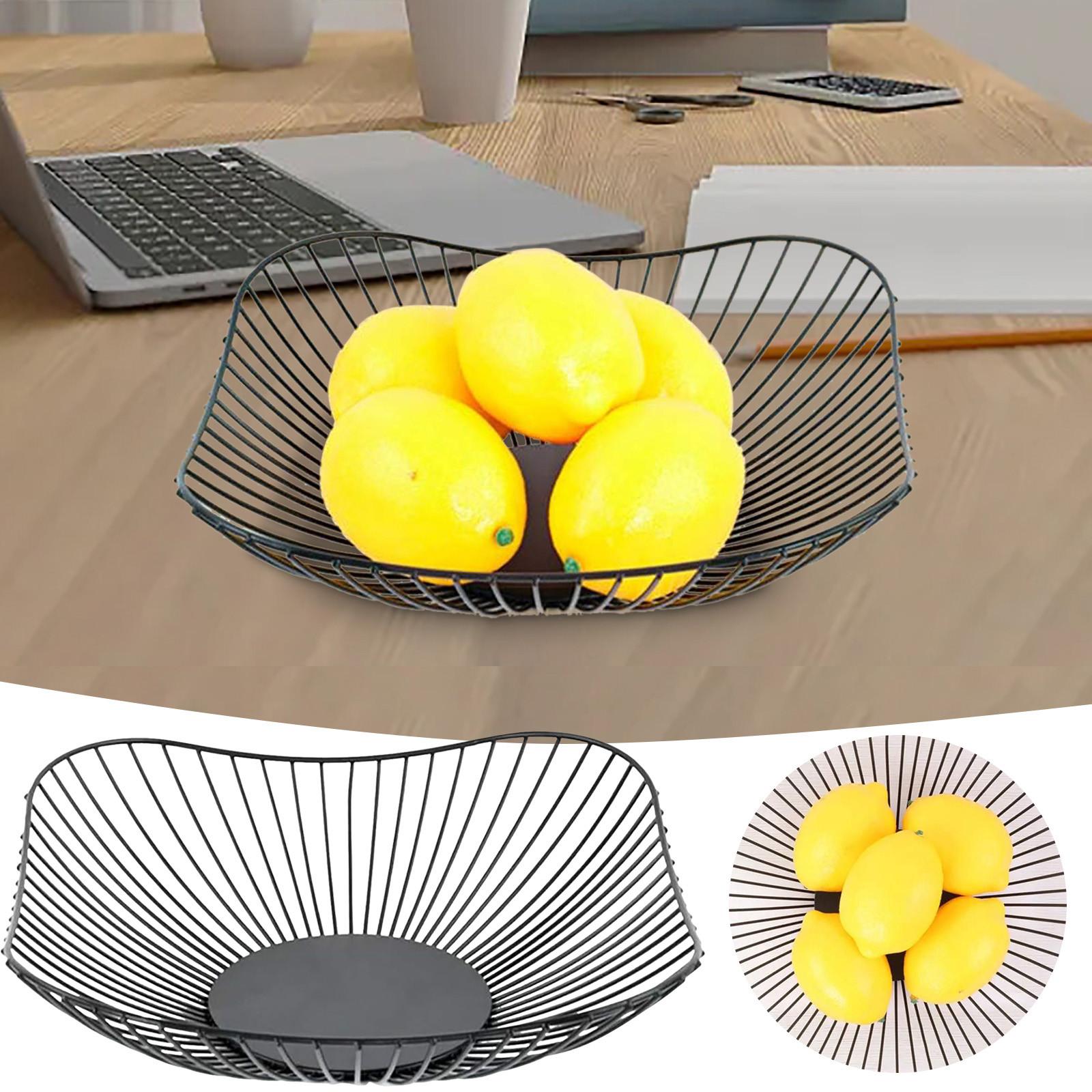 

Countertop Storage Baskets Wire Fruit Large Capacity Fruit Bowl Home Supplies Counter Holder Organizer Kitchen Accessories One Size серый