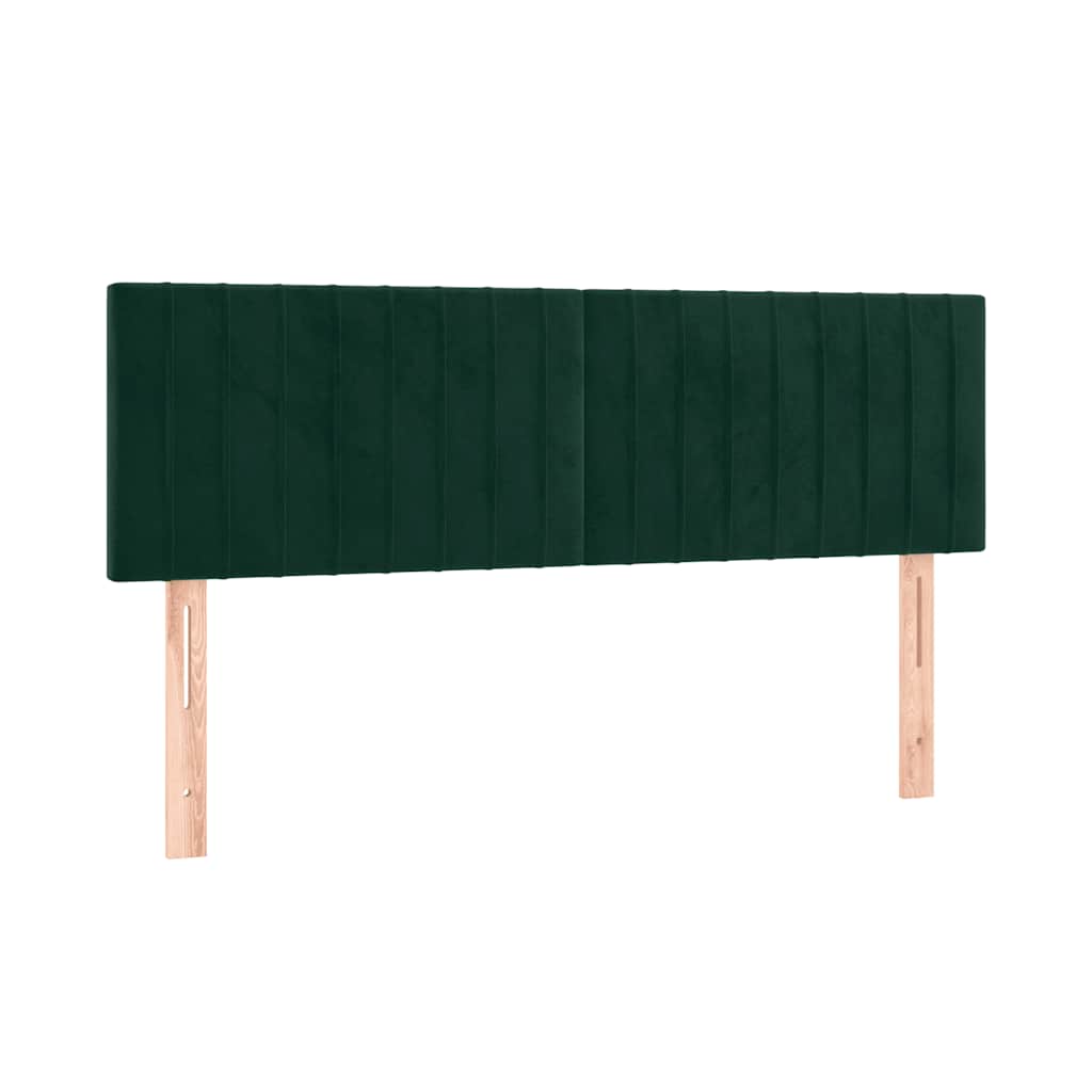 Box Spring Bed with Mattress Dark Green 140 x 190 cm Velvet