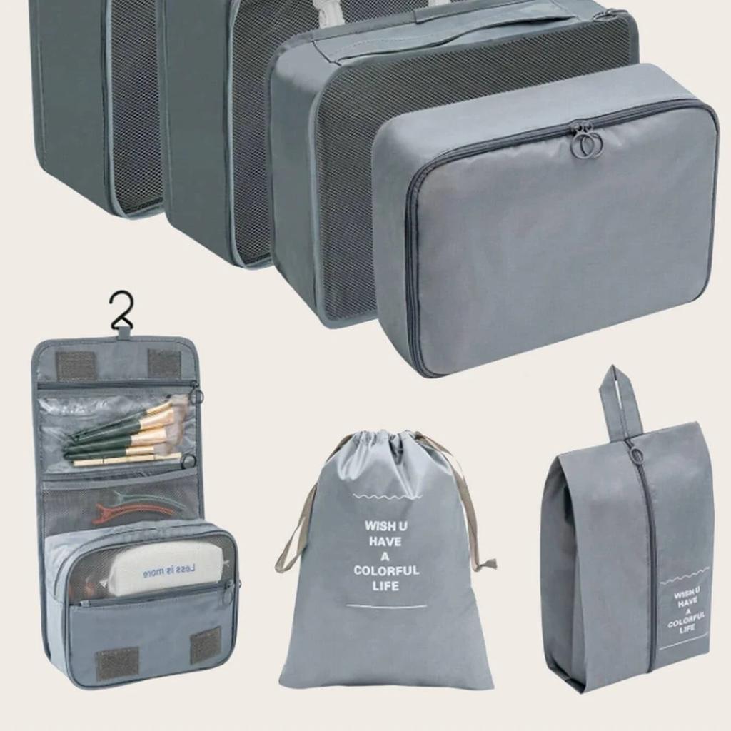 8pcs Travel Storage Bag Suitcase Storage Luggage Clothes Sorting Organizer Set Portable Wardrobe Luggage Clothes Shoe Pouch