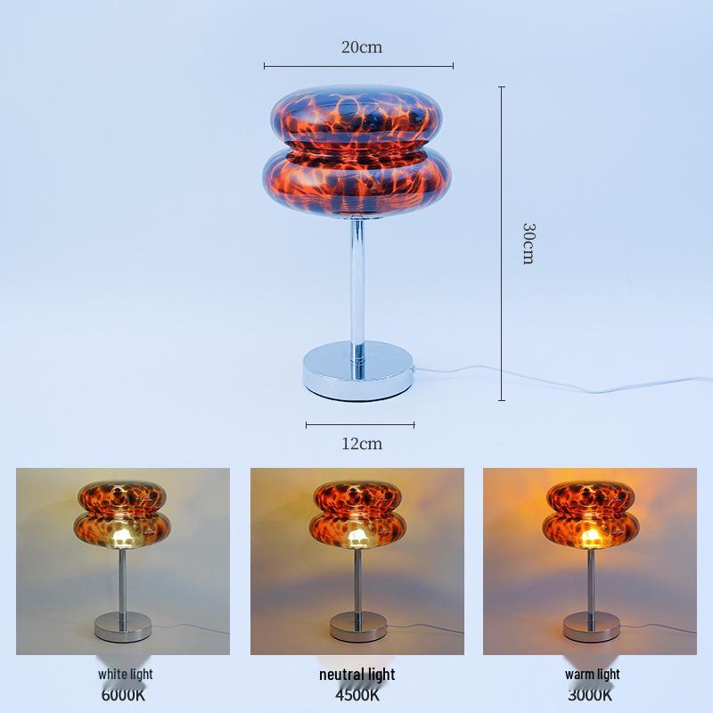 

Pre-owned Bauhaus Minimalist Glass Burger Table Lamp for Living Room, Bedroom, Study, or B&B Decor. USB (Warm Light) Single Switch