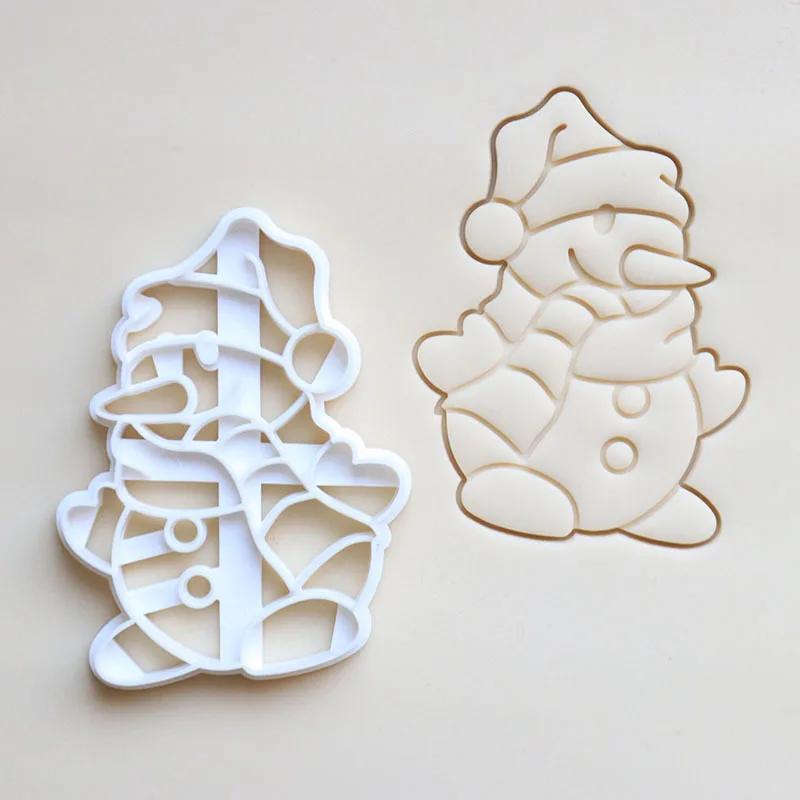 Foremki do ciastek Boże Narodzenie Piernik Płatek Śniegu Święty Mikołaj Plastikowa Forma do Ciastek Stempel do Ciastek Boże Narodzenie Kuchnia DIY Narzędzia do Pieczenia