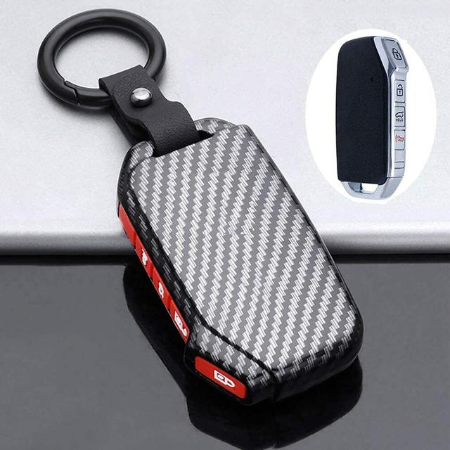 Carbon ABS Key Fob Cover Case for Kia Remote Case Holder K5 Sportage Stinger Forte