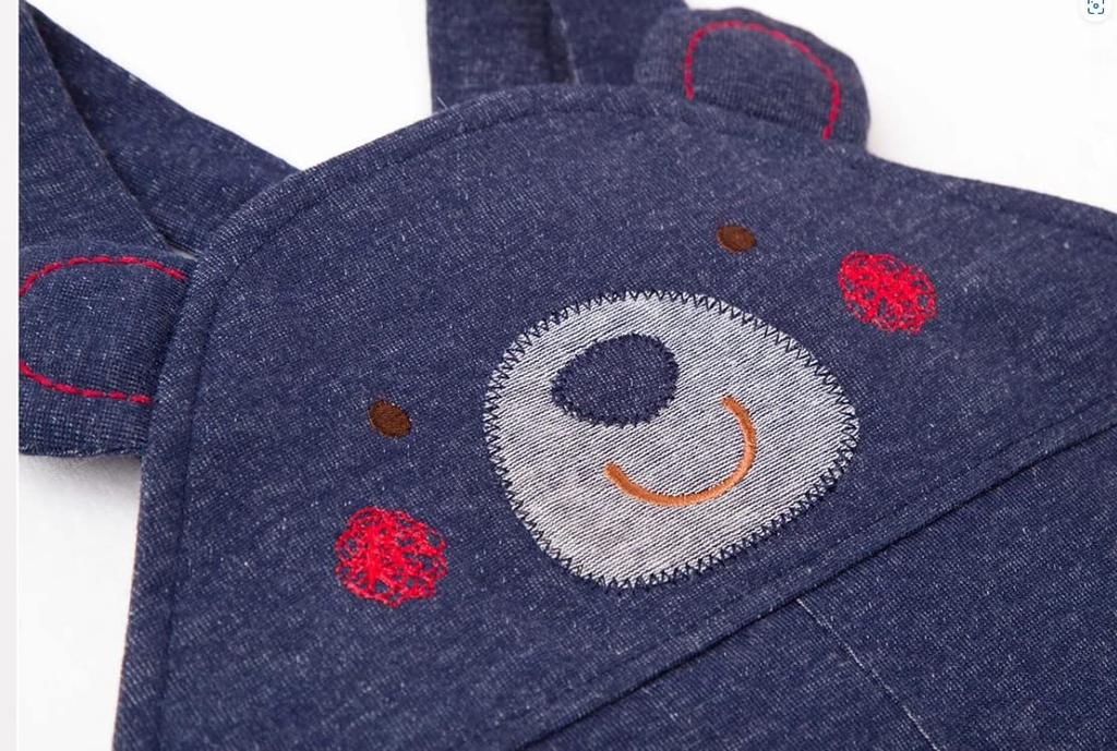Meine kleine Made in Japan Baby Strick Denim Unterteile Strampler Overalls Bären Overalls Baumwollstrick Denim Schneider/Original "Denim Größe 80cm" 100%