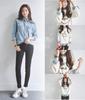 Long Sleeve Denim Dungaree Oxford Solid Indigo Light C&CL Women's Shirt/Blouse, Cotton, Color, Casual, Spring/Fall, (JP, Alphabet, Small, Blue)