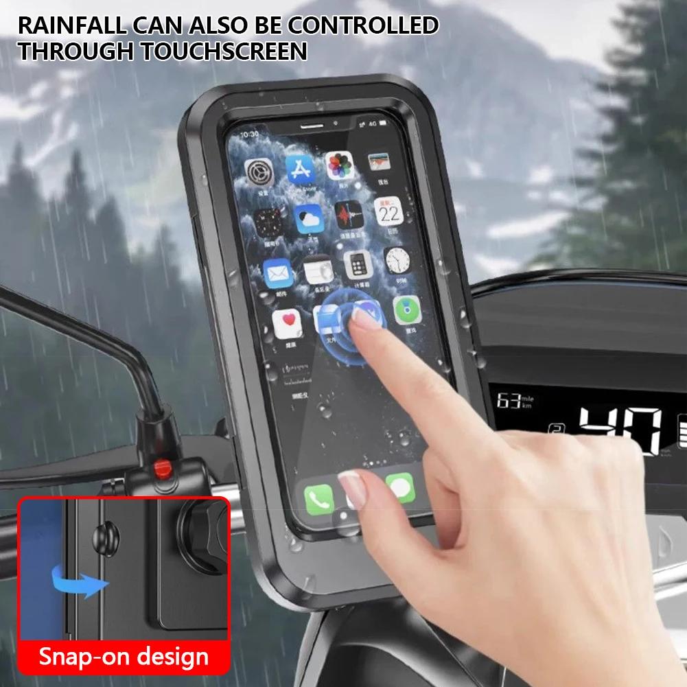 360° Swivel Phone Mount for Motorcycle Bike Adjustable GPS Holder for Cellphones & Navigation Apps Universal Waterproof
