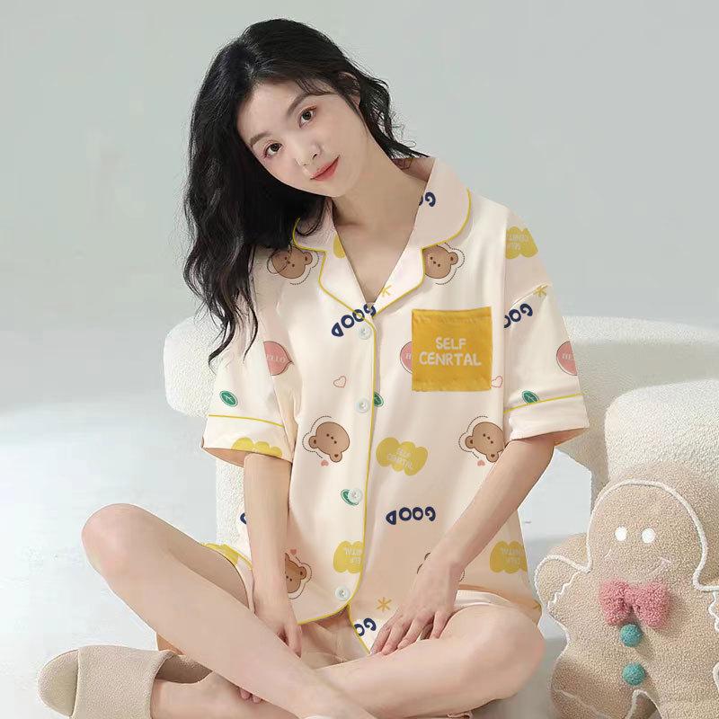 Jiikawa Wusachi Pajamas Women's Spring Summer Cotton Short Sleeve Student Loose Large Size Summer Small Hachi Loungewear