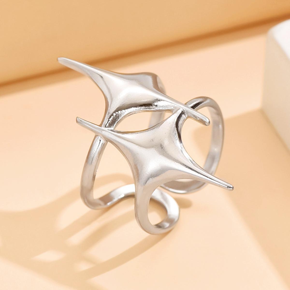 18K Gold Irregular Starry Stainless Steel Ring
