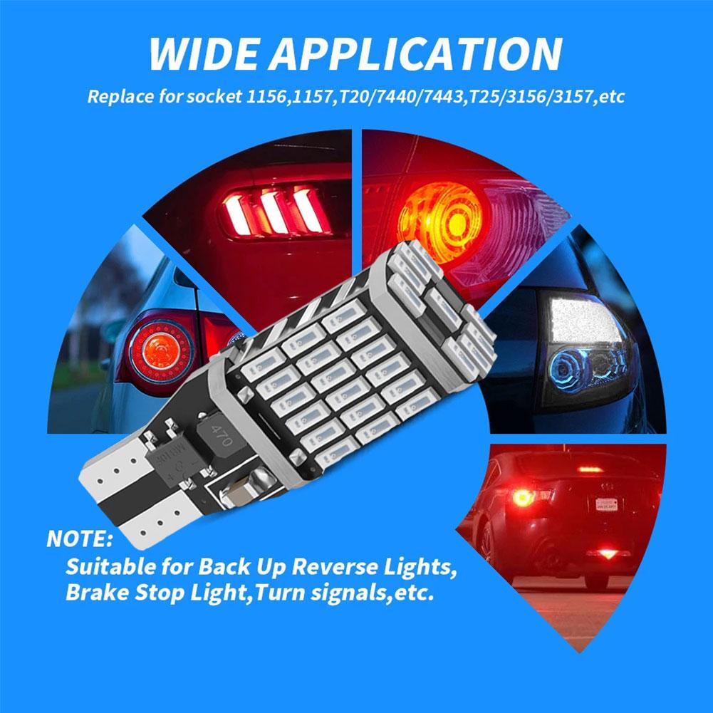 2 buc. T15 W16W 921 912 T16 902 becuri LED de mare putere 45 buc 4014SMD super luminoase 1200 lm Inlocuiesc pentru masina marsarier alb