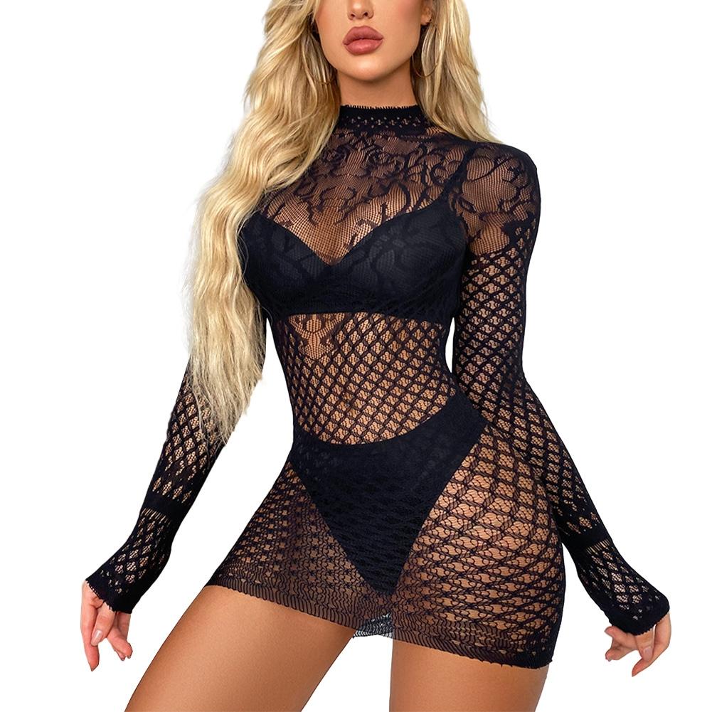 Bodycon Dress Fishnet Bodysuit Sexy Lace Lingerie Sleepwear