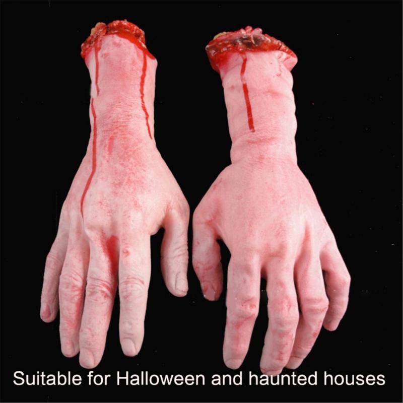 Scary Blood Bandage Broken Severed Hands Halloween Bloody Cloth Strips Haunted House Decorations Blood Gauze Bandage