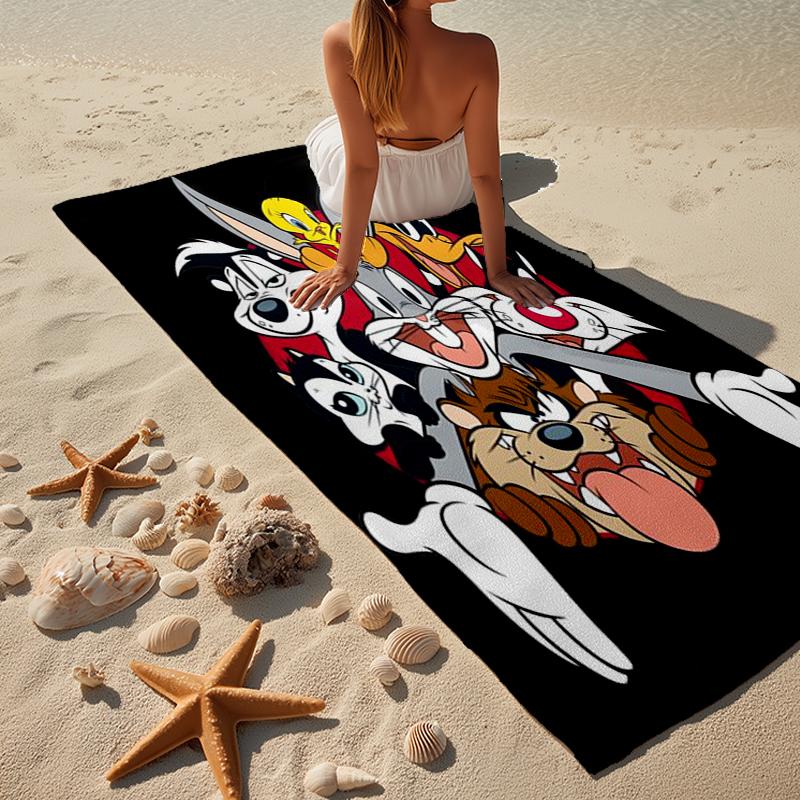 Cartoon rabbit Yellow Bird Beach Towel, Super Soft Microfiber, Gift for Her/Him, Birthday, for Pool, Beach, Travel, Home Decor Fan gifts