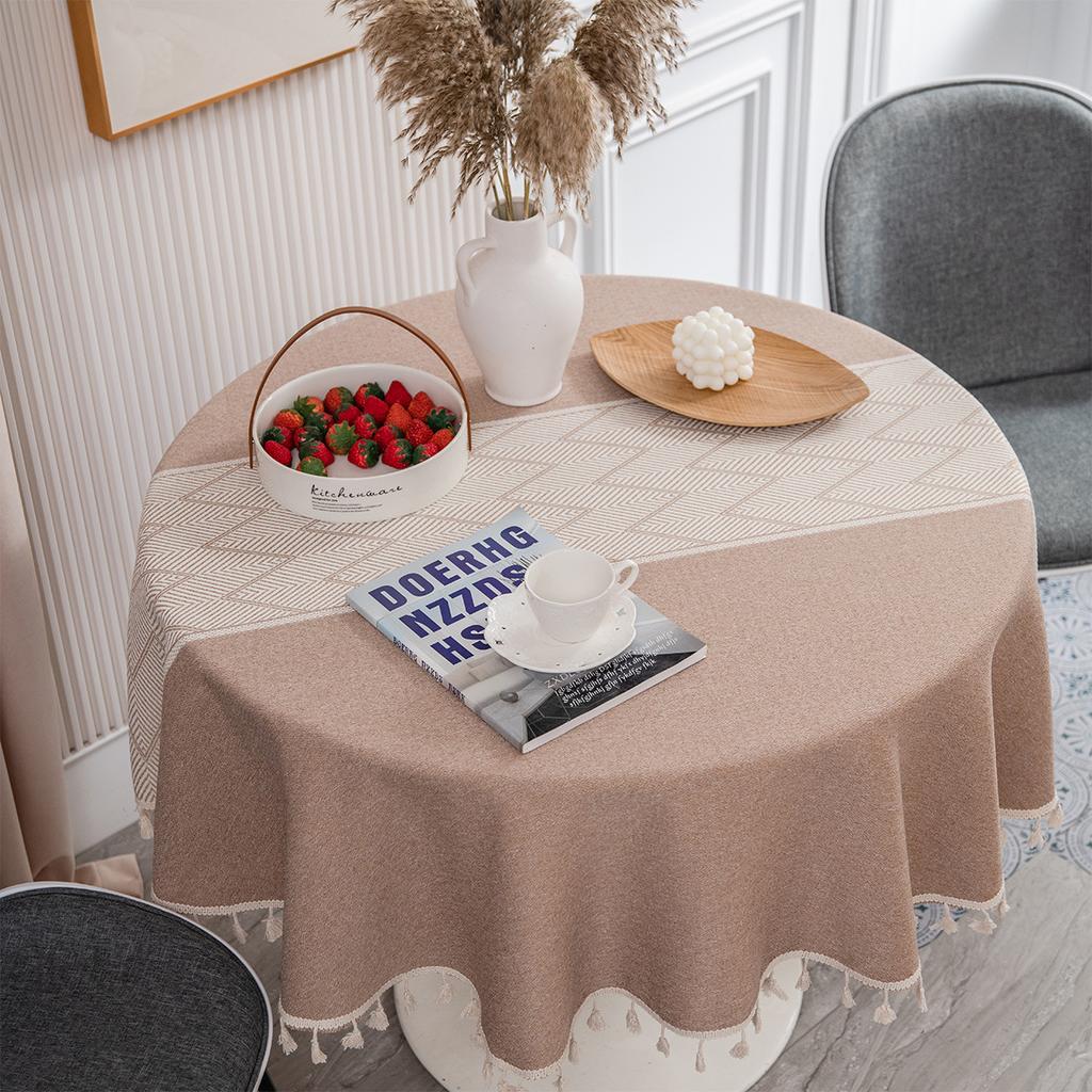 Nappe Style Japonais Coton et Lin Petit Frais Littéraire Table Ronde Table Basse Table à Manger Tissu Rectangle