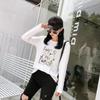 Autumn New Korean Style Korean Style College Girl Fresh Printed Long-sleeved T-shirt Female Student Top Base Shirt