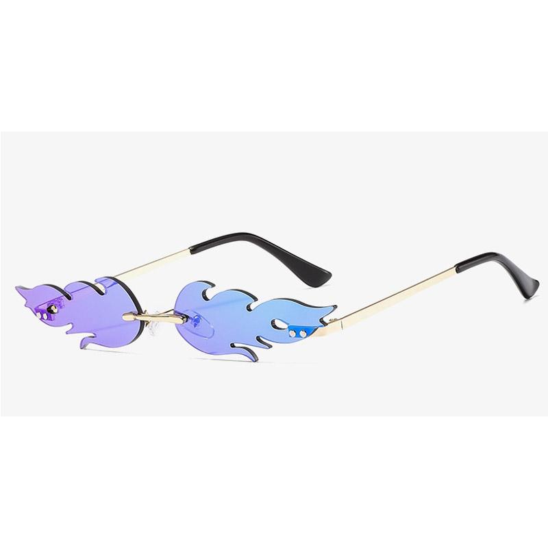 Orange Flame sunglasses weird womens sunglasses  designer cat eye Shades For Women Mirror Fire Glasses