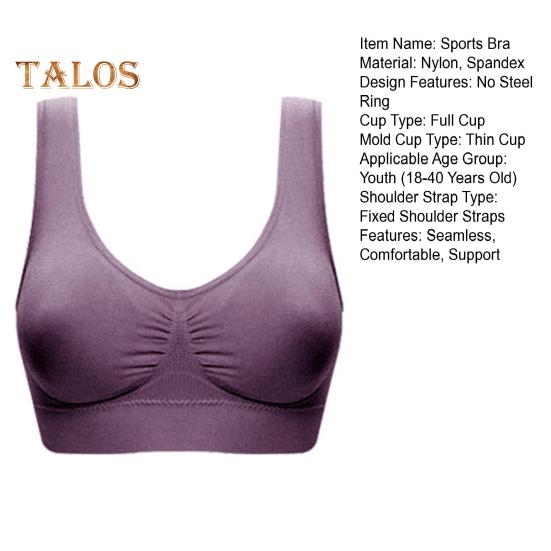 Seamless Sports Bras for Women Large Size Wireless Brassiere Tank Top with Removable Pads Stretchy Yoga Bra