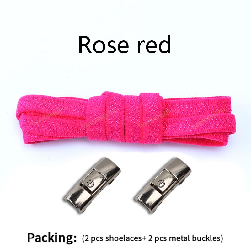 New Press Lock Shoelaces Without ties 8MM Width Flat Elastic Laces Sneakers Kids Adult No Tie Shoe laces for Shoes Accessories