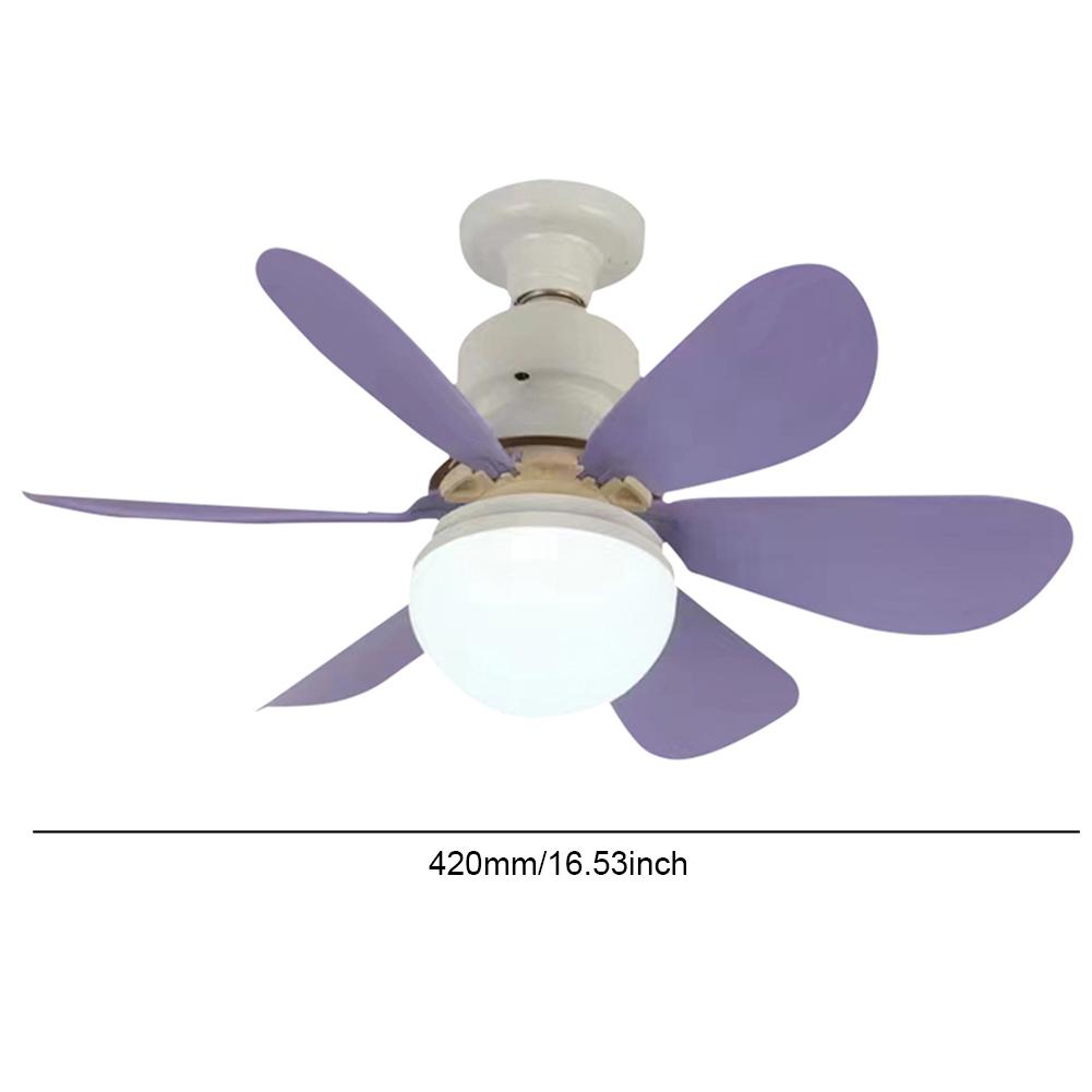 E27 Socket Fan LED Light E27 Base 42cm Modern LED Ceiling Fan Remote Control Chandelier Ceiling Fan 3 Speeds for Bedroom Kitchen