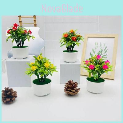 Artificial Camellia Sasanqua Bonsai Plant For Photography Home Decor And Wedding Centerpieces