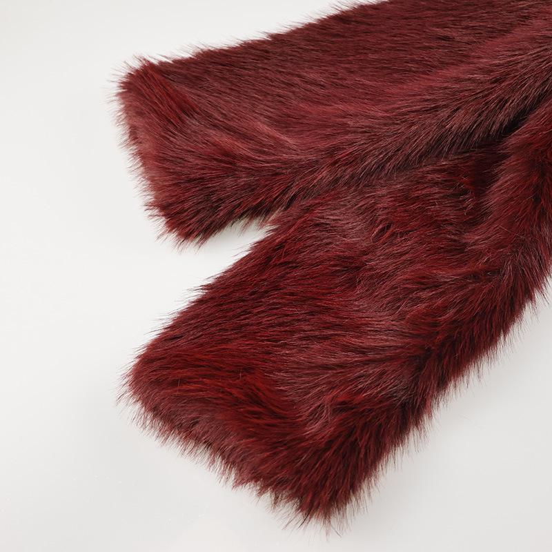 2024 European & American Women's Faux Fox Fur Long Sleeve Coat - Elegant, Fashionable Autumn/Winter Outerwear