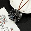 Pirates of the Caribbean Compass Necklace for Men, Vintage Locket, Jack Pendants, Rope, Long Black Porcelain-Coated, Costume Necklace