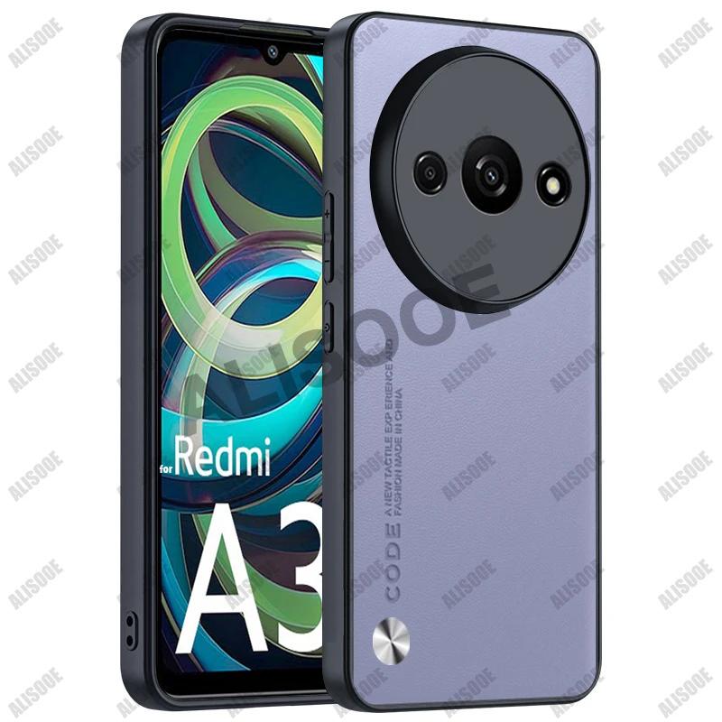 Shockproof Funda for Xiaomi Redmi A3 Case Luxury Fiber Texture PU Leather Protection Cover for For Redmi A3 Capa