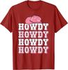 Howdy Pink Cowboy Hat Western Graphic Tee Soft Breathable Casual T-Shirt for Women