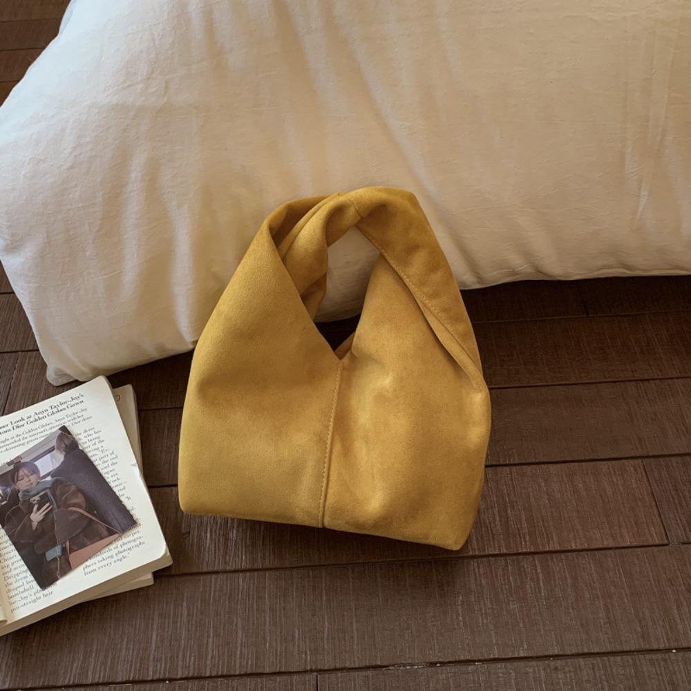 Solid Color Suede Pleated Handbag Elegant Clutch Bag Portable Cloud Tote Bag Outdoor жёлтый 1530₽