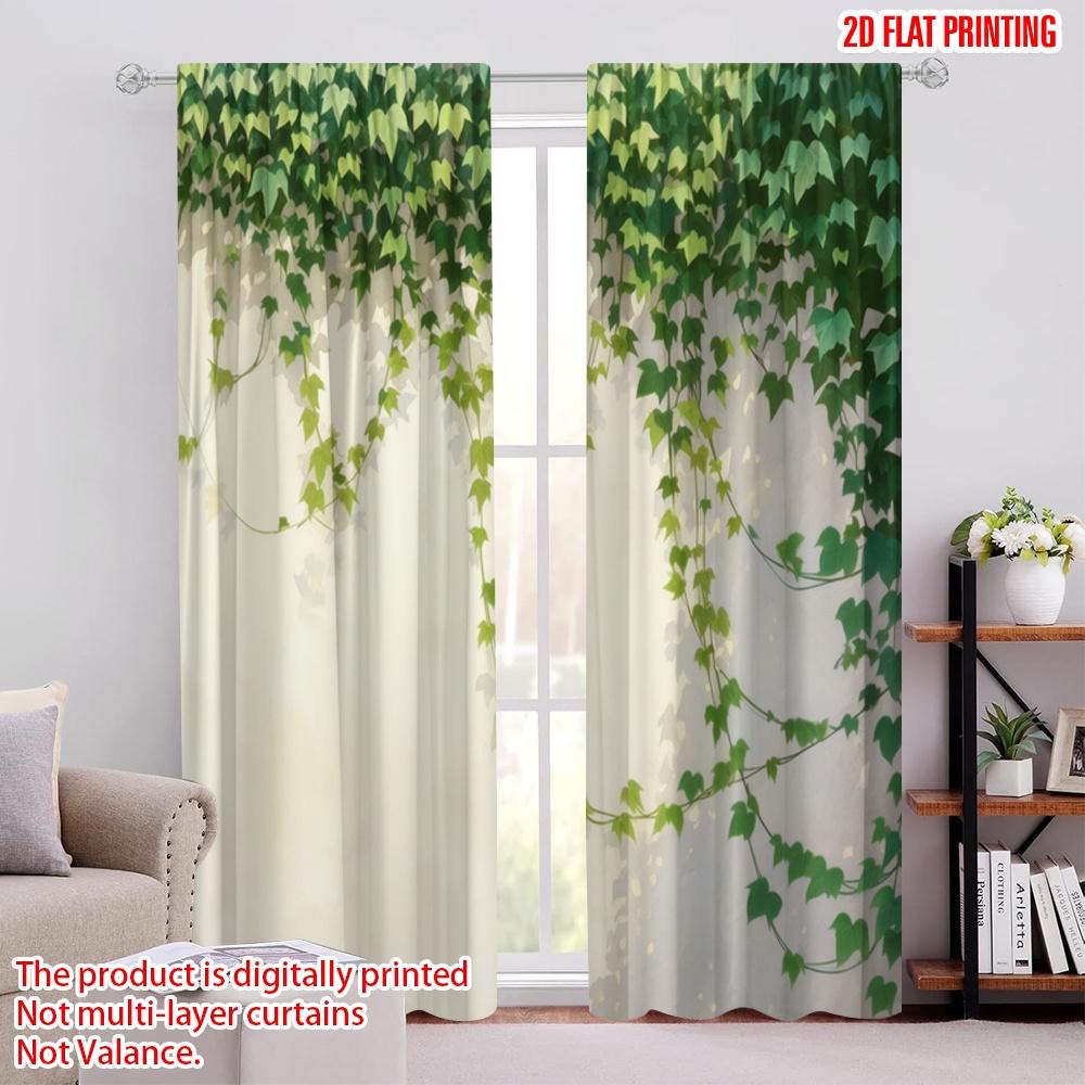 

2 шт., 2D-печать на плоскости Шторы и оконный декор Плющевый каскад(1) Универсальный 100% полиэстер (без удилища) Декор комнаты для гостиной 52.50 × 116.00 cm 2 pcs
