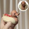 3D Printed Hot Dog Duck Figurine, Cute Food Animal Sculpture with Matte Finish, Funny Mini Desk Toy Office Home Decor