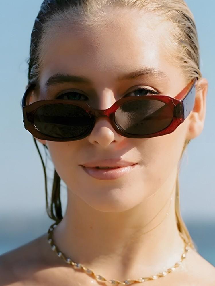 Summer Vintage Rectangle Sunglasses Women Retro Fashion Round Corner Small Square Frame Unisex Youth Trendy Punk Sun Glasses Men