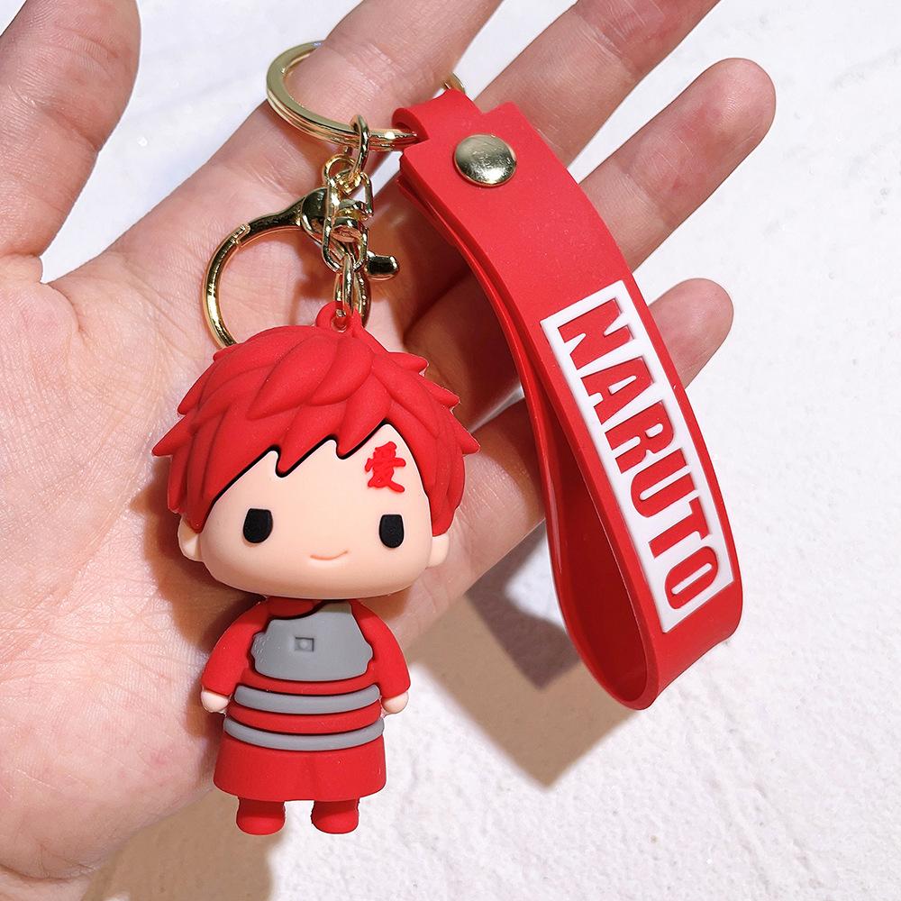 Cartoon PVC Naruto Anime Peripheral Toy Doll Keychain Naruto Silicone Figure Car Key Chain Christmas, Halloween Gift