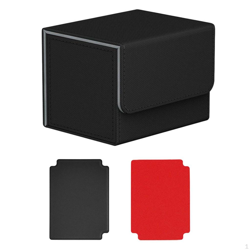 Card Deck Storage Box Protection with 2 Dividers Dice Collectible Game