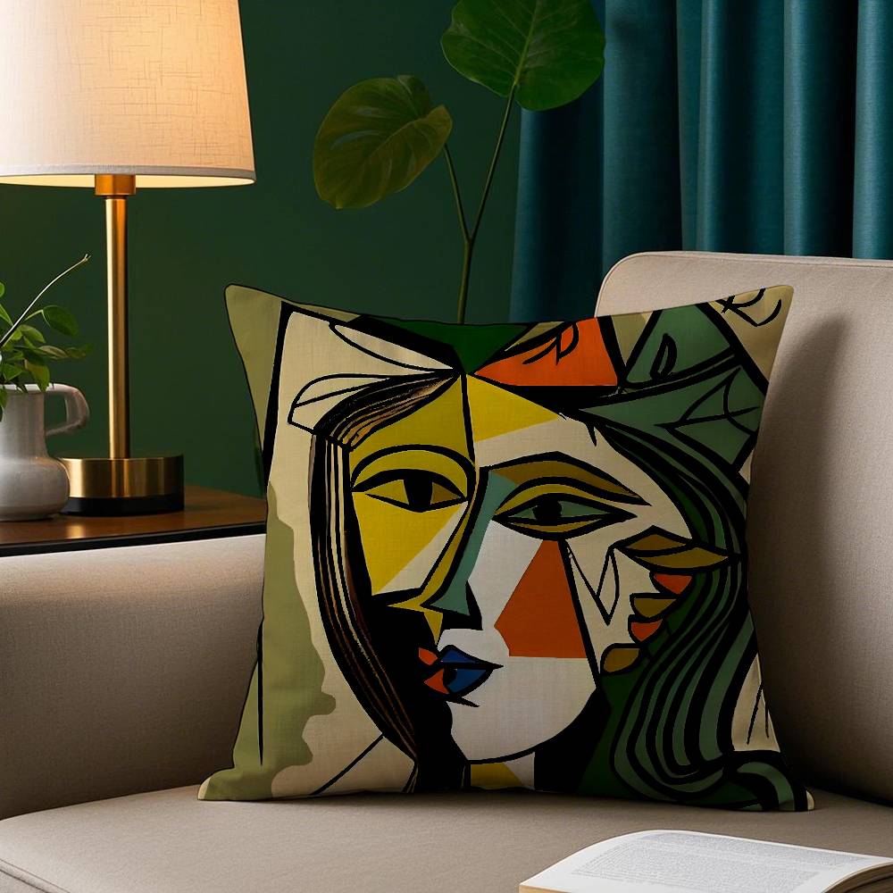 

Пікассо Абстрактне Мистецтво Картина Наволочка Плюшева Тканина М яка Наволочка Двосторонній Друк Подушка для Дивана Плед 12x12Inch