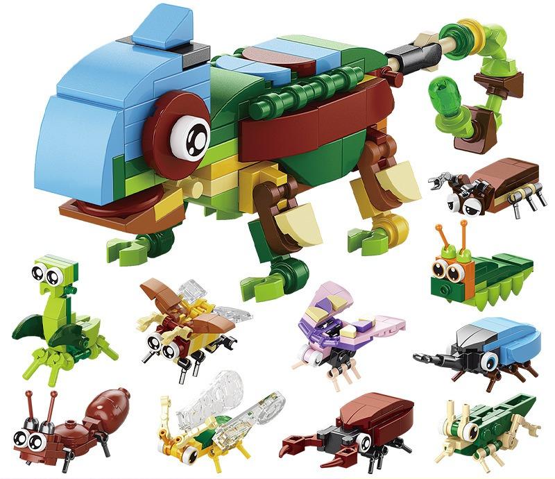 10 IN 1 Building Blocks Children's Cognitive Ability, Assembling Jurassic Dinosaur Model Toys Compatible Boys and Girls Gifts