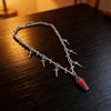 Stylish Gothic Crucifix Necklace With Thorn Details Elegant Retro Alloy Chain Accessory Perfect Gift For Her Him