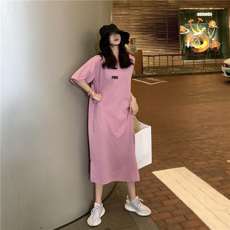 Women's Fashion Summer Spring 1/2 Sleeves O-Neck Loose Waistline Casual Dresses